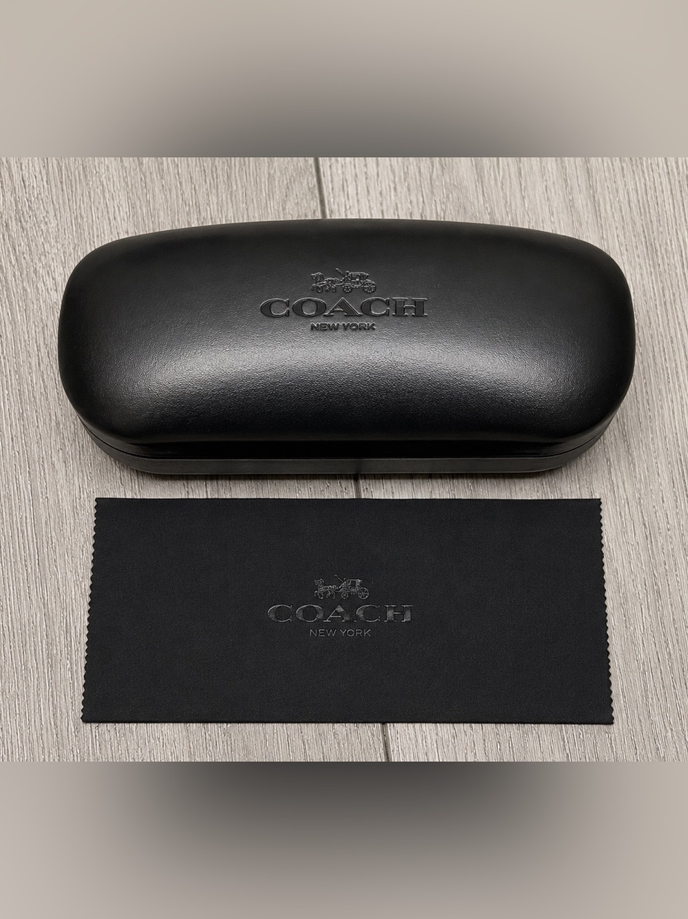 Coach Black Hard Sunglasses Case with Logo Cloth